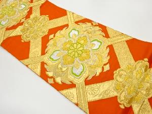 華紋に襷模様織出し袋帯